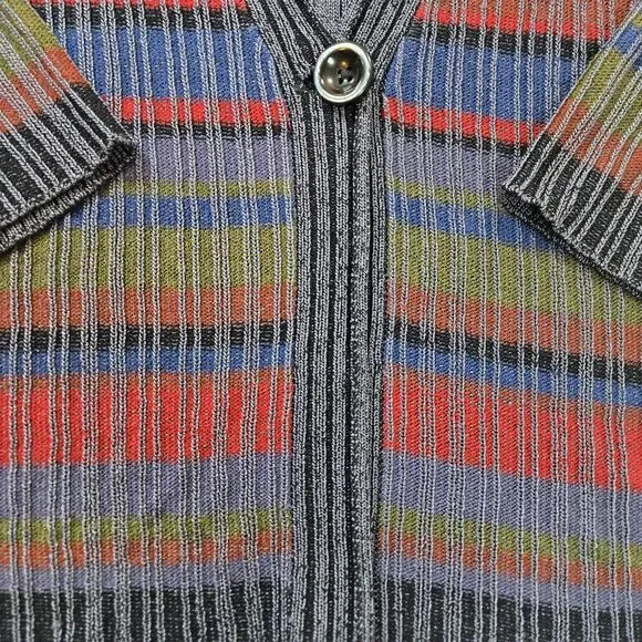 Coldwater Creek Cardigan with Single Button Closure 3/4 Sleeve Multicolor SZ M - Picture 3 of 8